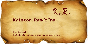 Kriston Ramóna névjegykártya